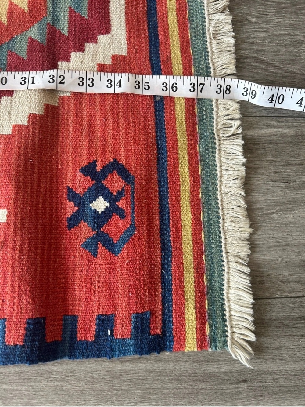 Vintage Kilim Rug Hand Woven Wool Turkish Tribal Geometric Southwestern 25x38 - Picture 8 of 14